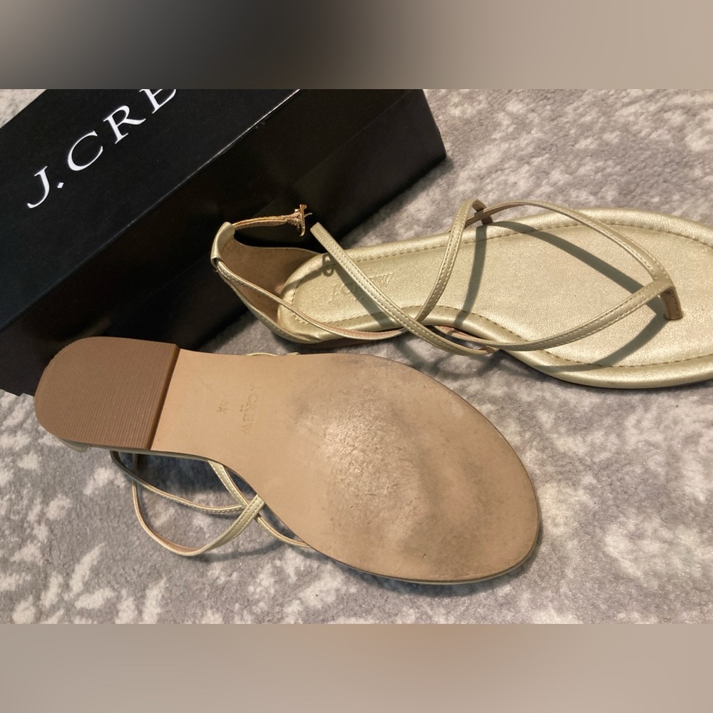 J. Crew Gold Strappy Sandals